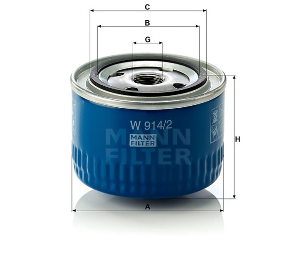 Ölfilter Mann Hummel - W 914/2 passend zu IVECO